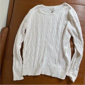 St. John's Bay Cream Cable Knit Cotton Sweater